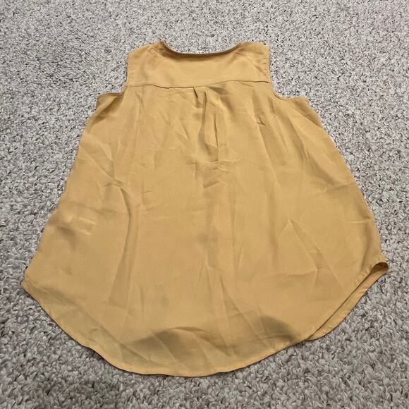 Maurices Button Front Sleeveless Blouse Sz S Gold Casual Career Office - Picture 5 of 5